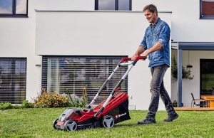 Masina de tuns iarba cu acumulator Einhell GE-CM 36/34-1 Li-Solo Power X-Change (36 V, latime de taiere de 33,5 cm, pana la 200 m2, colector de iarba de 30 L, inaltime de taiere de 25-65 mm, fara baterie) - Img 3