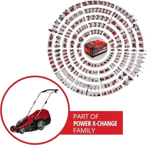 Masina de tuns iarba cu acumulator Einhell GE-CM 36/43 Li M-Solo Power X-Change (36 V, latime de taiere de 43 cm, pana la 600 m2, fara perii, functie de mulcire, colector de iarba de 63 L, inaltime de taiere de 25-75 mm, fara baterie) - Img 2