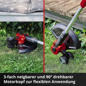 Masina de tuns iarba cu acumulator Einhell GE-CT 18/30 Li-Solo Power X-Change (Li-Ion, 18V, latime de taiere 30 cm, capul motorului poate fi rotit si inclinat la 90deg, inclusiv bobina de fir, fara baterie si incarcator) - Img 6