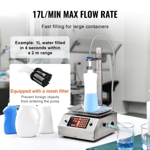 Masina de umplere lichide VEVOR 10L-V2, 17Lmin, materiale sigure, automatizare inteligenta - Img 3