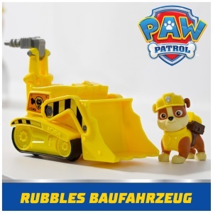 Masinuta cu Bulldozer PAW PATROL Rubble, Figurina 7 cm, Reciclata - Img 2