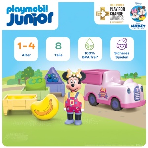 Masinuta de livrare cu Minnie Maus - jucarie educativa, 3 cutii, din plastic biobazat - Img 2