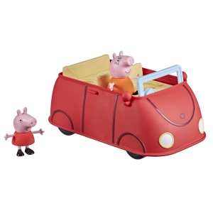 Masinuta Peppa Pig - Masina Rosie a Familiei, Include 2 Figurine, Sunete si Muzica