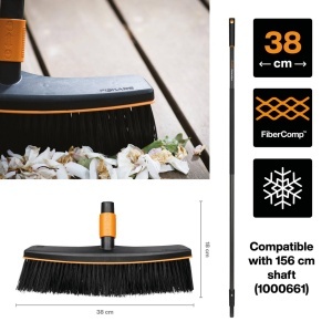 Matura de gradina Fiskars QuikFit, 38 cm, Borste din plastic, NegruPortocalie, 1001416 - Img 2