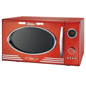 MELISSA 16330129 Cuptor cu microunde retro1000 wati23 litri spatiu de gatitCuptor cu microunde design cu gratarrosu metalic