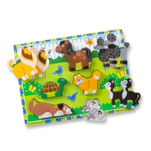 Melissa si Doug Pets Puzzle Chunky | Puzzle-uri | Jucarie din lemn | 2+ | Cadou pentru baiat sau fata - Img 3