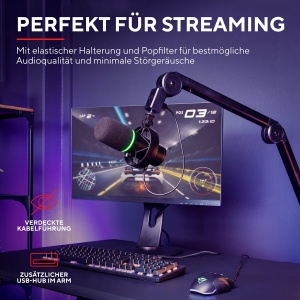 Microfon Trust Gaming GXT 255Plus Onyx Negru USB cu Brat si Popfilter - Img 4