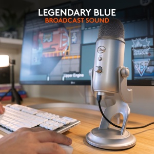 Microfon USB Blue Yeti Profesional pentru Streaming Podcasting Gaming Argintiu - Img 3