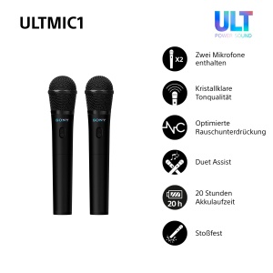 Microfon wireless Sony ULTMIC1, 2 microfoane, 20 ore autonomie, negru - Img 2