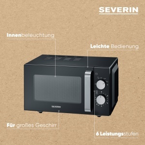 Microunde Severin MW 7761 Negru-Argintiu 800W Fara Rotisor - Img 7