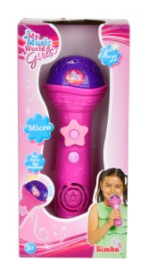 Mikrofon Simba My Music World Shining, 20cm, cu 4 Demos si 3 Ritmuri