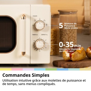 Mikrova Comfee CMO-M202NC, 20 l, 700 W, Vintage, Crem Apricot - Img 5