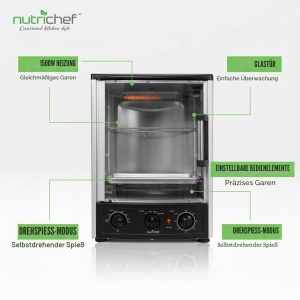 Mini Cuptor Electric NutriChef 23L cu Rotisor, Functie Grill si Timer - Img 4