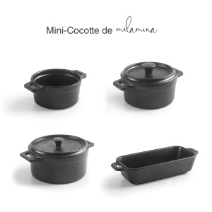 Mini oala Lacor 63392 cu capac Melamina BPA-free 210 ml Negru - Img 4