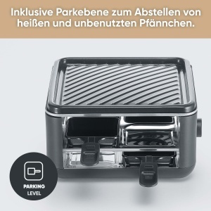 Mini Raclette-Grill Severin RG 2360 pentru 4 persoane, 600W, antiaderent, negru - Img 4