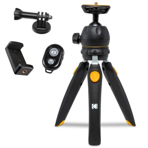 Mini-stativ KODAK PhotoGear 2-in-1 cu telecomanda, 22,9 cm, selfie stick, 360 rotire