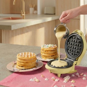 Mini Waffeleisen Bestron AMW500V, 550W, Antiaderent, Galben - Img 7