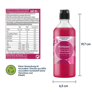 Mix pentru bauturi Sodastream Himbeere fara zahar, 4 x 440 ml - Img 2