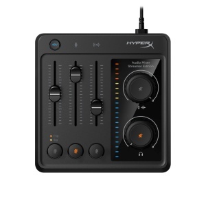 Mixer audio HyperX USB-C intrare XLRTRS 24-Bit96 kHz Phantom Power Negru