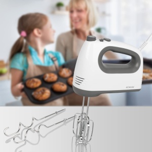 Mixer Bomann(r) | Motor puternic de 400 W | Mixer de mana | Turbo Stage si 5 niveluri de viteza | Mixere de mana | teluri si carlige de aluat din otel inoxidabil care pot fi spalate in masina de spalat vase | HM 6054 CB - Img 6