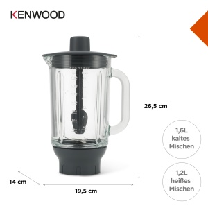 Mixer cu sticla Kenwood KAH359GL, 1.6L, rezistent la caldura, AnthrazitSilver - Img 7
