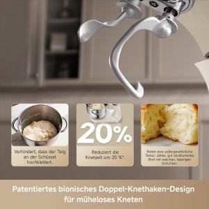 Mixer de bucatarie Dreame BioKnead, 800W, 6L, cu display digital - Img 3
