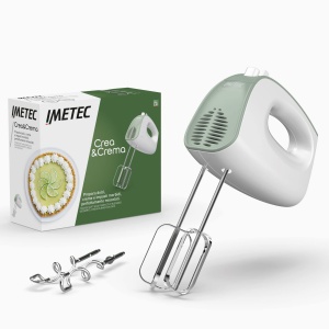 Mixer de mana Imetec Crea Crema 500W 5 viteze accesorii din inox AlbVerde