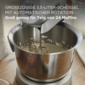 Mixer de mana Kenwood Chefette HMP54.000SI, 650W, 3.5L, Argintiu - Img 3