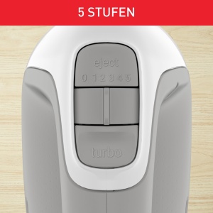 Mixer de mana Tefal Prep'Mix, 450 W, mixer de mana cu 5 viteze, 2 teluri si 2 carlige de aluat din otel inoxidabil, design ergonomic, accesorii sigure pentru masina de spalat vase, HT450B - Img 4