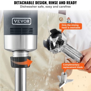Mixer de mana VEVOR HB6089E-UL, 750 W, 8-20.000 RPM, inox - Img 3