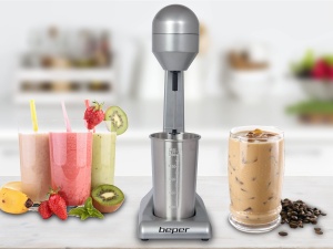 Mixer electric Beper 100W 2 viteze recipient aluminiu 05L rosu - Img 2