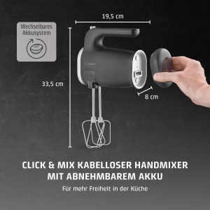 Mixer manual fara fir CASO Click Mix, 8 viteze, acumulator 2000mAh - Img 3