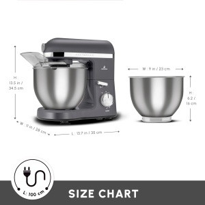 Mixer planetar Karaca Mastermaid Chef Pro 1500W 5L Gri - Img 3