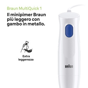 Mixer vertical Braun MultiQuick 1 MQ10201MWH 450W EasyTwist accesorii incluse Alb - Img 2