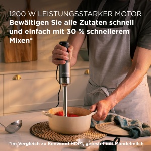 Mixer vertical Kenwood Triblade XL Pro HBM80.322BK, 1200W, accesorii incluse - Img 3