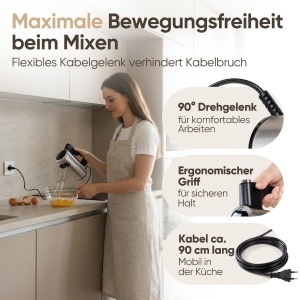 Mixere manual ProfiCook PC HM 1335, 400W, 5 viteze, accesorii din otel inoxidabil - Img 6