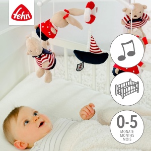 Mobil muzical Fehn Ocean Club cu 5 figurine, melodie si materiale moi - Img 3