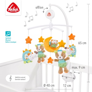 Mobil muzical Fehn Sleeping Forest cu 5 figurine, melodia Cati stele sunt - Img 4