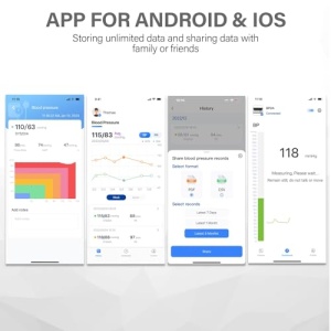 Monitor de tensiune arteriala fara fir CheckMe, Monitor de tensiune arteriala electric cu Bluetooth, Aplicatie gratuita pentru iOS si Android - Img 4