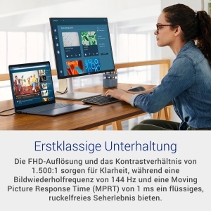 Monitor Dell 24 Plus S2425HSM, Full HD 1920x1080, 144Hz, IPS, Alb - Img 2