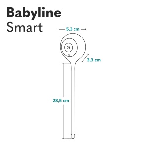 Monitor electronic inteligent pentru bebelusi Lionelo Babyline,Camera pentru bebelusi Wi-Fi,Aplicatie mobila,Detectarea sunetului de miscare,Vizibilitate in intuneric,Senzor de temperatura, Interior 5.3 x 3.3 x 28.5 - Img 9