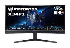 Monitor Gaming Acer X34F1 34 inch UWQHD OLED 360Hz