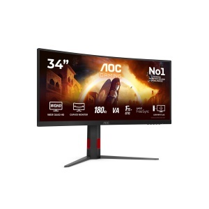 Monitor Gaming AOC CU34G4, 34 inch Curbat, UW-QHD, 180Hz, Negru
