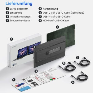 Monitor portabil Blackview SCM6, 14 FHD, 600g, design ultra-subtire - Img 8