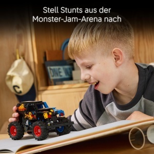 Monstertruck LEGO Technic Grave Digger 42219 cu motor de retragere, 263 piese - Img 4