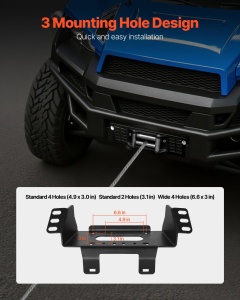 Montura VEVOR pentru Winde Polaris Ranger 2010-2021 Capacitate 907-1633 kg Pulbere Negru - Img 5