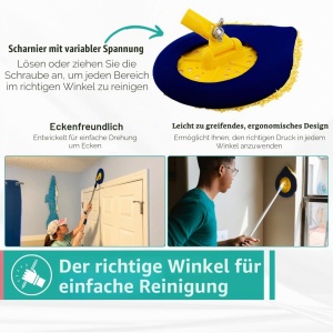 Mop cu maner telescopic CHOMP, 66-152 cm, lavabil, pentru pereti si tavane - Img 3