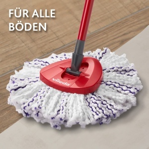 Mop cu microfibra Vileda Turbo 3in1, pentru toate suprafetele, culoare lila si alba - Img 5