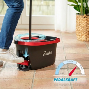 Mop cu pedala Vileda Turbo, set complet cu maner telescopic 65-131 cm - Img 3