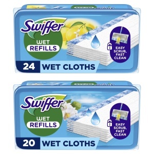 Mop umed Swiffer, pachet de refil, servetele umede cu parfum proaspat, pentru curatarea rapida a pardoselilor
